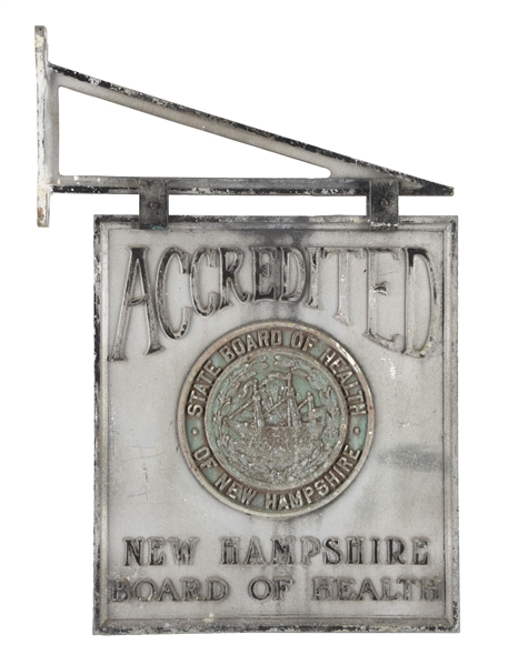 ACCREDITED HEALTH DOUBLE SIDED HANGING SIGN. 
