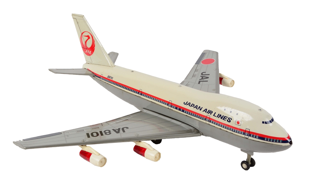 LARGE JAPANESE TIN LITHO FRICTION JAPAN AIRLINES PLANE IN BOX. 