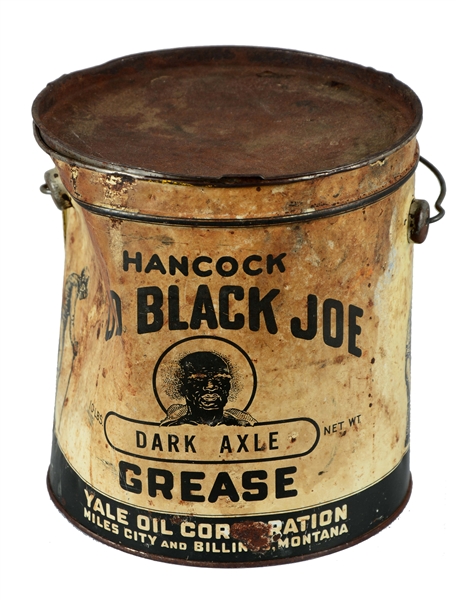 OLD BLACK JOE DARK AXLE GREASE CAN. 