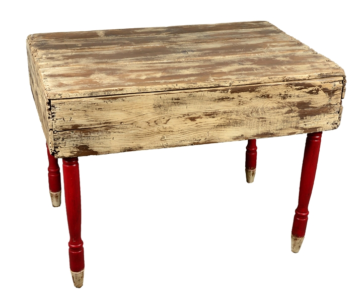 RECYCLED WOOD ANTIQUE TABLE.