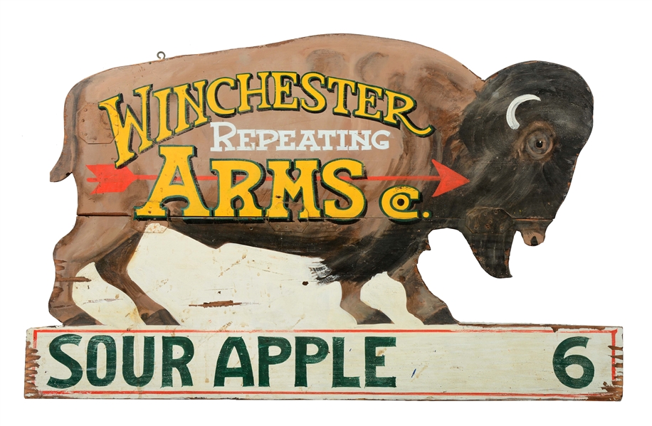 WOODEN WINCHESTER REPEATING ARMS SIGN.