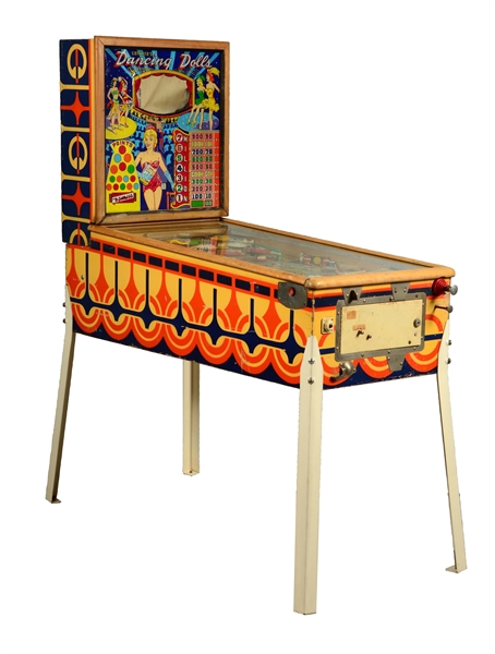 5¢ GOTTLIEBS DANCING DOLLS PINBALL ARCADE MACHINE.