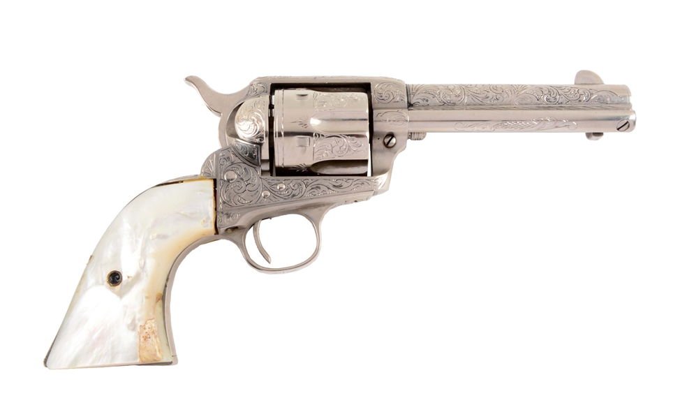 (C) ENGRAVED COLT SINGLE ACTION ARMY REVOLVER (1901).