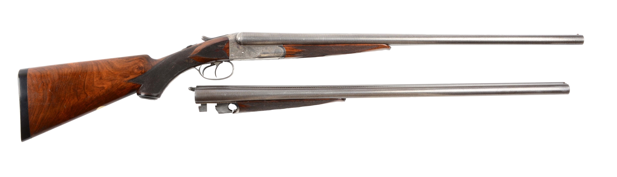 (A) CASED DELUXE FACTORY ENGRAVED COLT MODEL 1883 HAMMERLESS BOXLOCK SHOTGUN WITH 2 BARRELS.