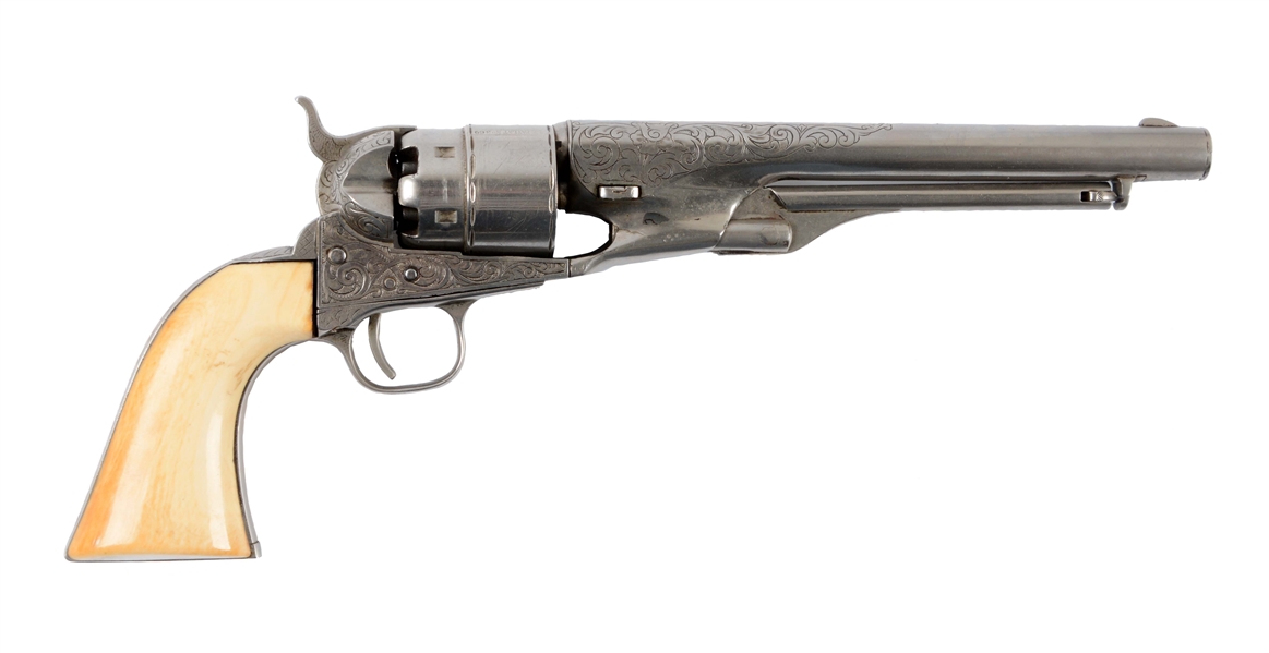 (A) ENGRAVED & PLATED COLT MODEL 1860 ARMY PERCUSSION REVOLVER.