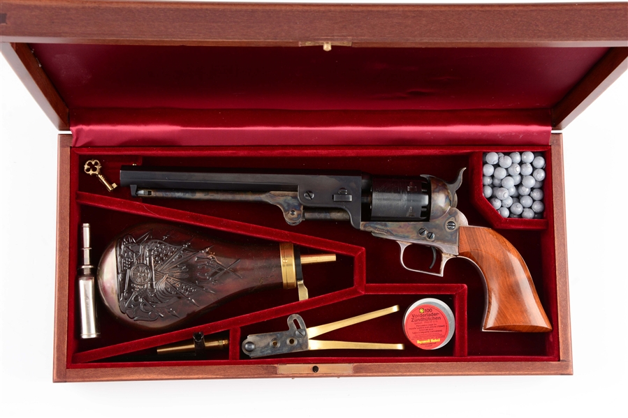 (A) CASED & BOXED COLT 2ND GENERATION 1851 NAVY PERCUSSION REVOLVER.