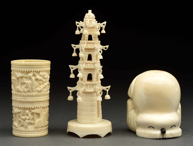 LOT OF 3: IVORY PIECES.  