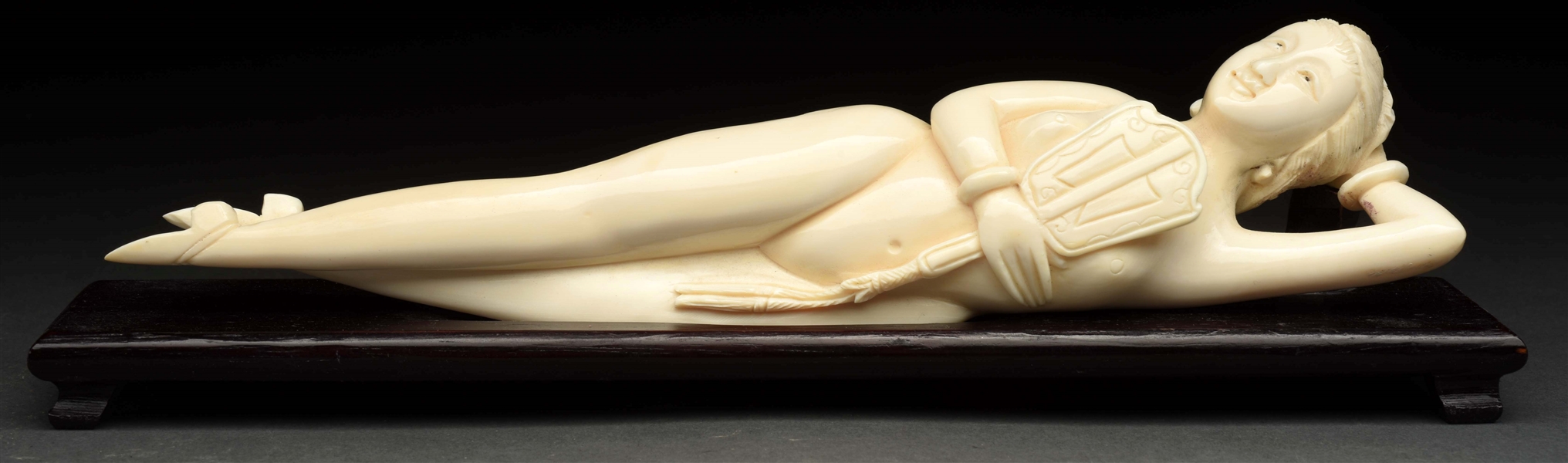 DOCTORS IVORY LADY ON WOODEN STAND. 