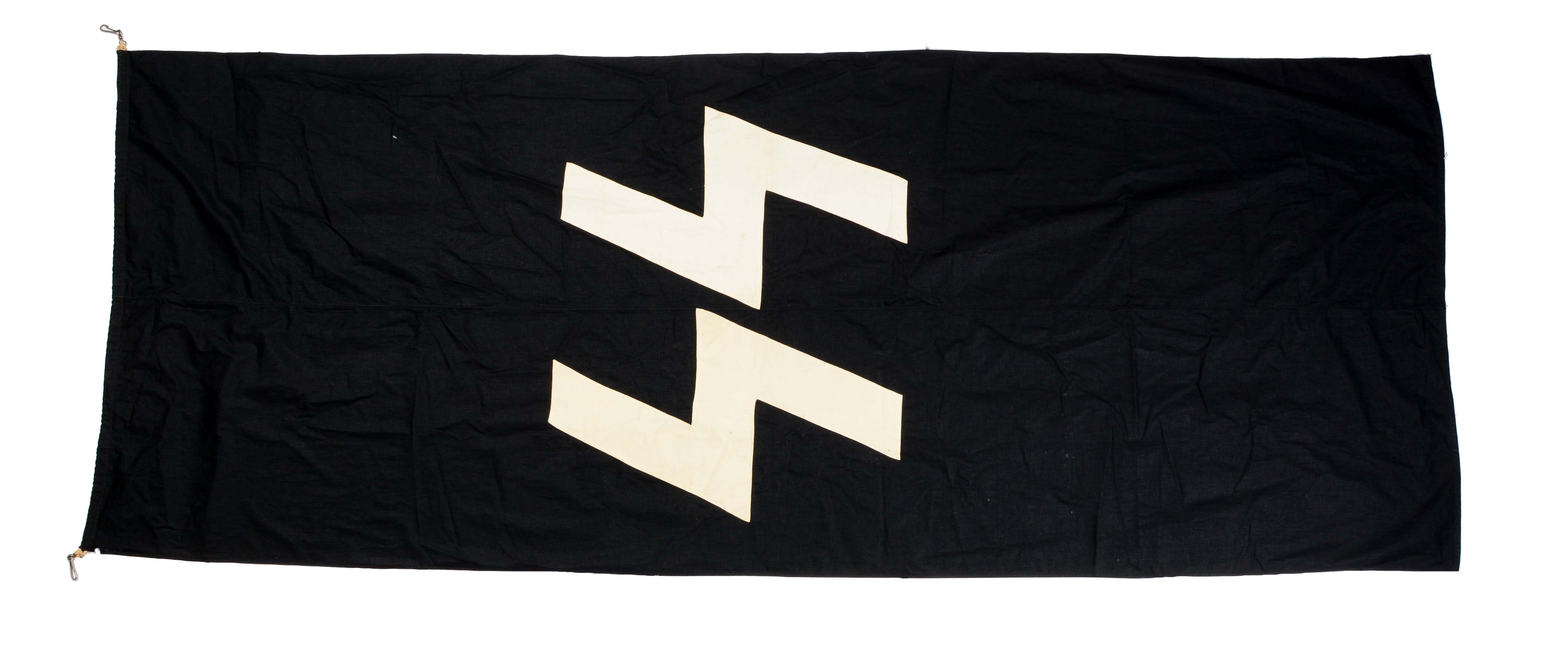 Lot Detail - LARGE 4' X 10' WAFFEN SS FLAG.