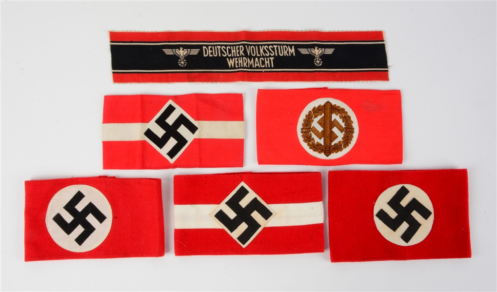 LOT OF 6: THIRD REICH ARMBANDS.