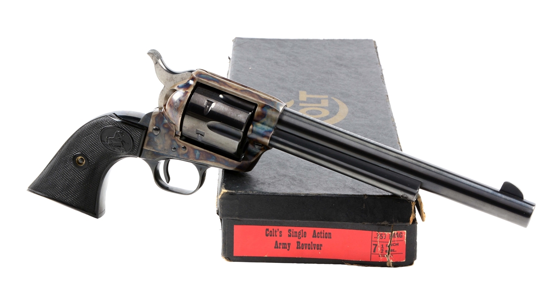 (C) COLT SINGLE ACTION ARMY .357 MAGNUM WITH BLACK BOX.