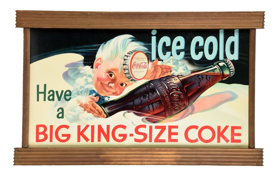 COCA-COLA BIG KING SIZE SPRITE BOY ADVERTISING SIGN. 