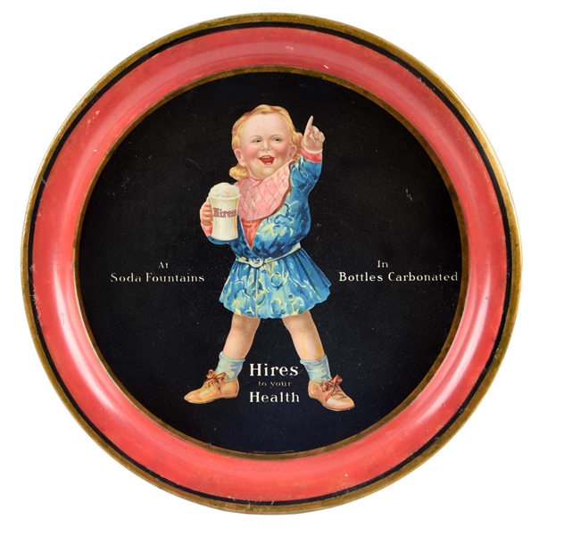 HIRES "TO YOUR HEALTH" UGLY KID TIN SERVING TRAY. 