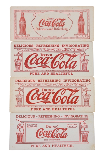 LOT OF 4: EARLY COCA - COLA ADVERTISING BLOTTERS. 