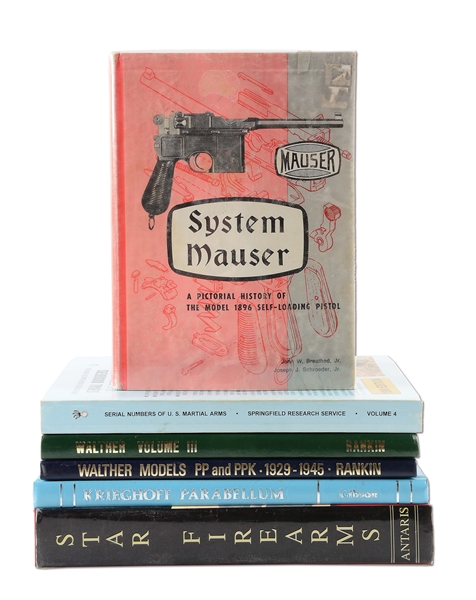 LOT OF 6: ASSORTED FIREARMS REFERENCE BOOKS.