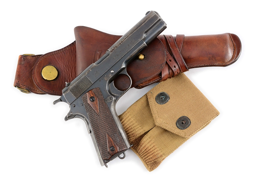 (C) SCARCE SPRINGFIELD MODEL 1911 U.S. ARMY SEMI-AUTOMATIC PISTOL WITH HOLSTER (1915).