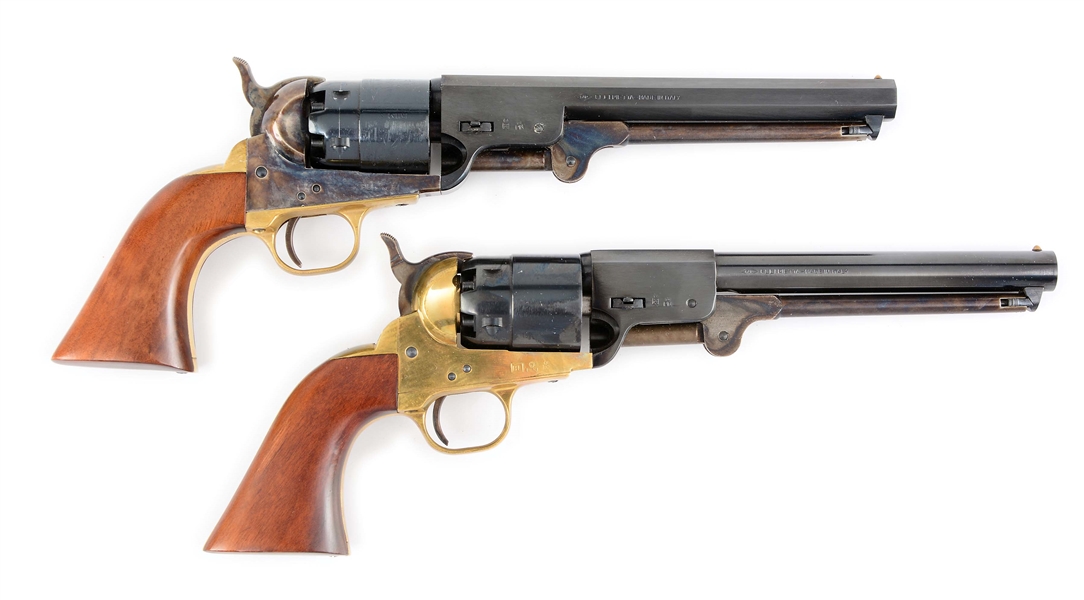 (A) LOT OF 2: REPRODUCTION PERCUSSION REVOLVERS - 1851 NAVY AND LEECH & RIGDON.