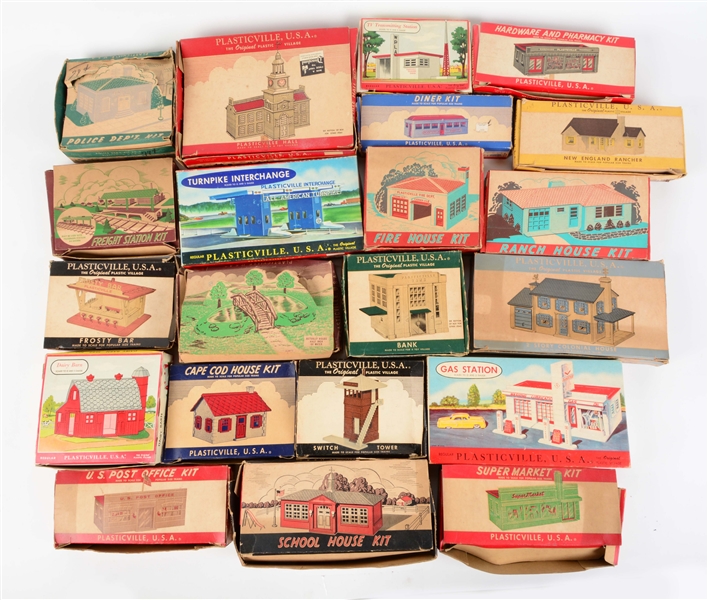 LOT OF 21: PLASTICVILLE IN BOXES. 