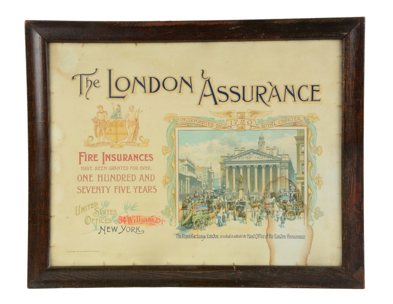 THE LONDON ASSURANCE PAPER ADVERTISING SIGN. 