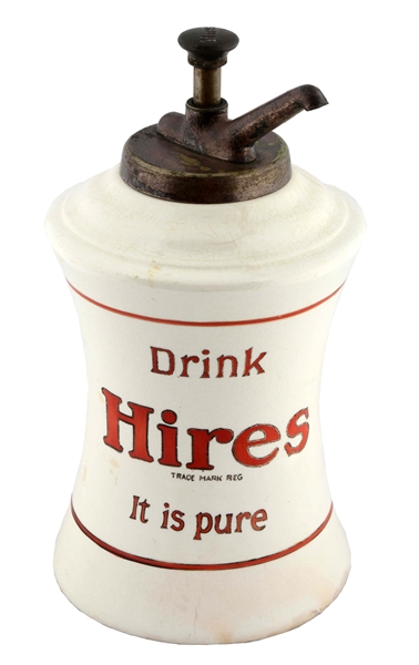 DRINK HIRES "IT IS PURE" SYRUP DISPENSER.