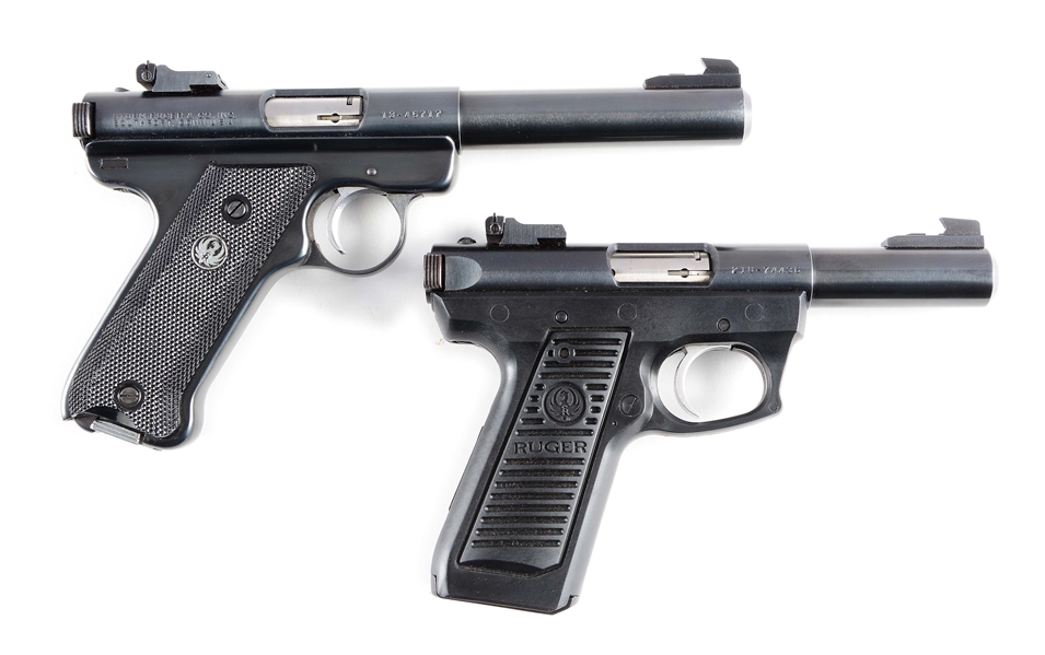 (C) LOT OF 2: RUGER MK I & 22/45 SEMI-AUTOMATIC PISTOLS.