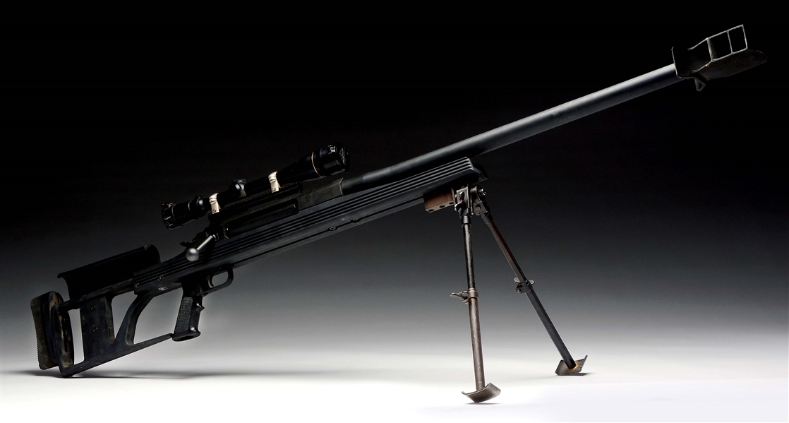 (M) SCOPED ARMALITE AR-50 SINGLE SHOT BOLT ACTION SNIPER RIFLE.