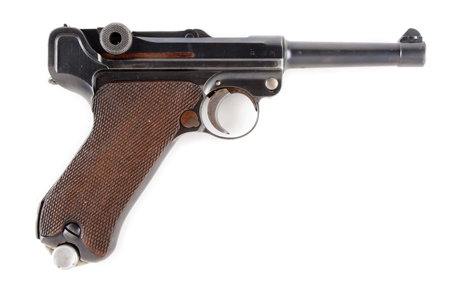 (C) NAZI MARKED G DATED MAUSER S/42 CODE LUGER P.08 SEMI-AUTOMATIC PISTOL.