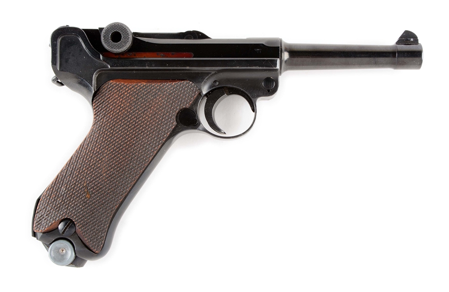 (C) NAZI POLICE MARKED GERMAN MAUSER BANNER 1941 DATE LUGER P.08 SEMI-AUTOMATIC PISTOL.