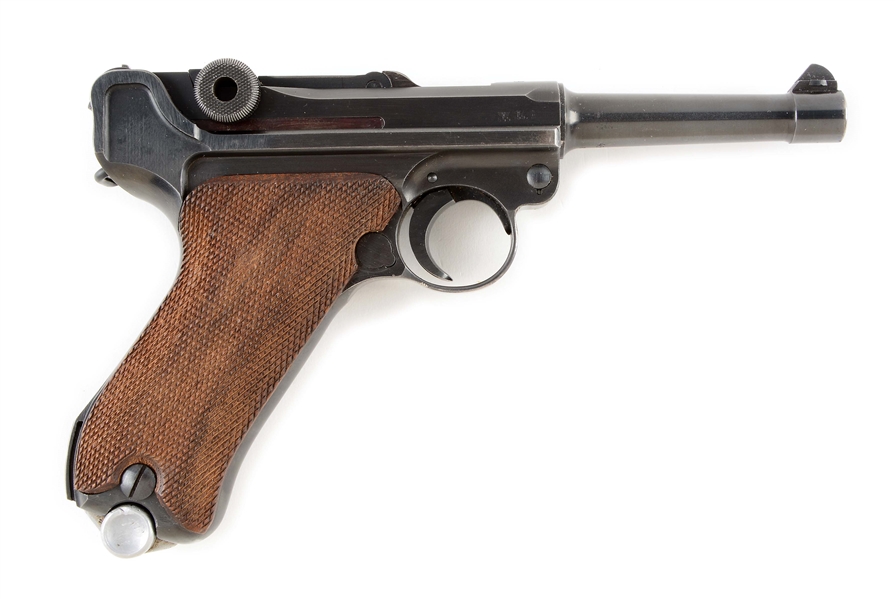 (C) NAZI MARKED GERMAN MAUSER 42 CODE 1939 DATED LUGER P.08 SEMI-AUTOMATIC PISTOL.
