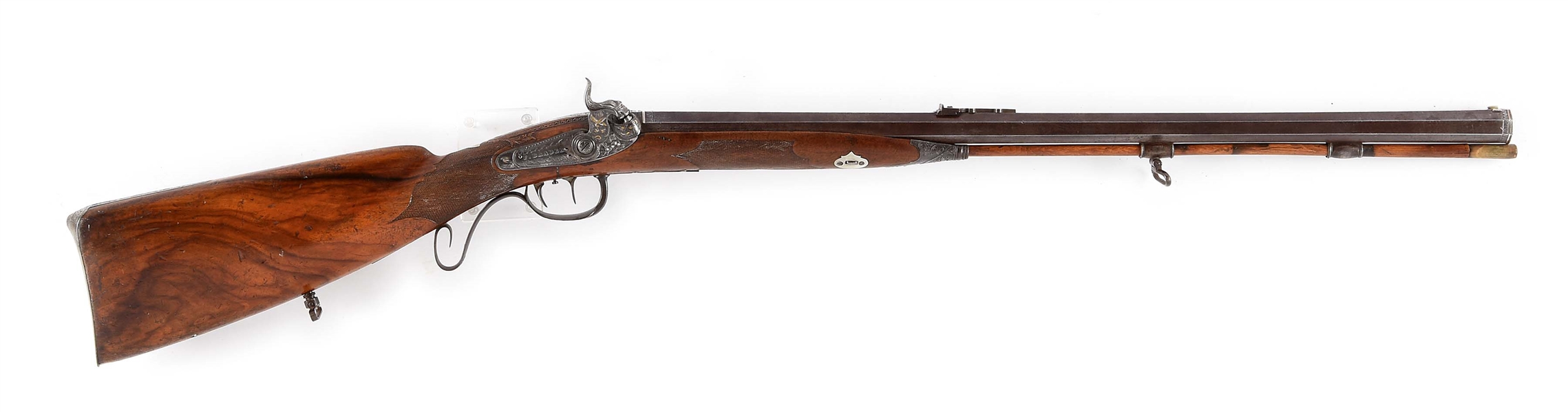 (A) FINE GERMAN PERCUSSION RIFLE BY BAADER.