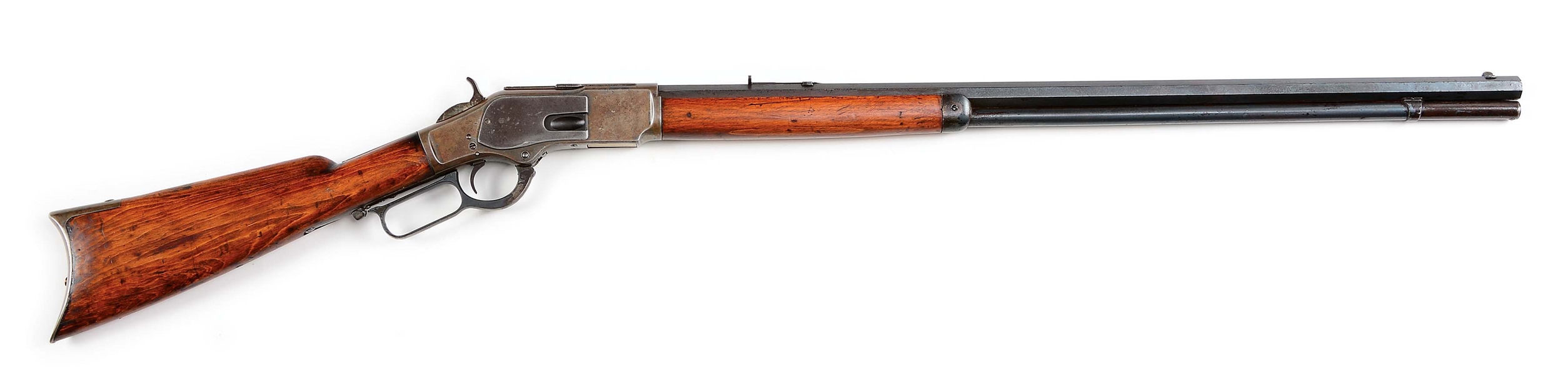 (A) WINCHESTER MODEL 1873 30" BARREL LEVER ACTION RIFLE (1879).
