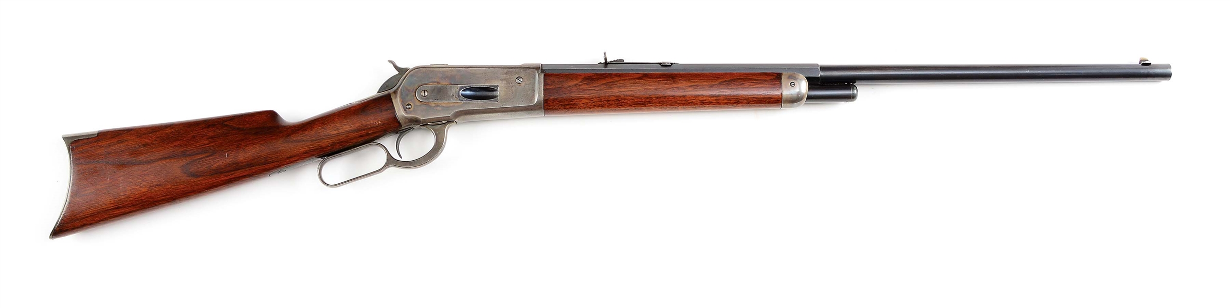 (A) ANTIQUE WINCHESTER MODEL 1886 LEVER ACTION RIFLE (1895).