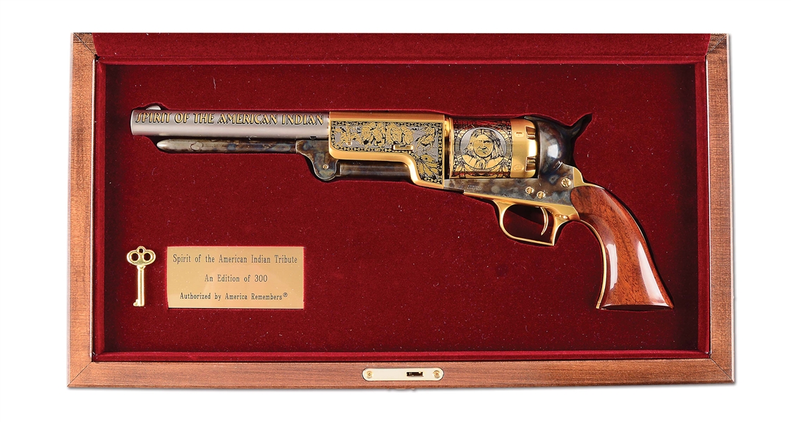 (A) CASED COMMEMORATIVE "SPIRIT OF THE AMERICAN INDIAN" WALKER DRAGOON.