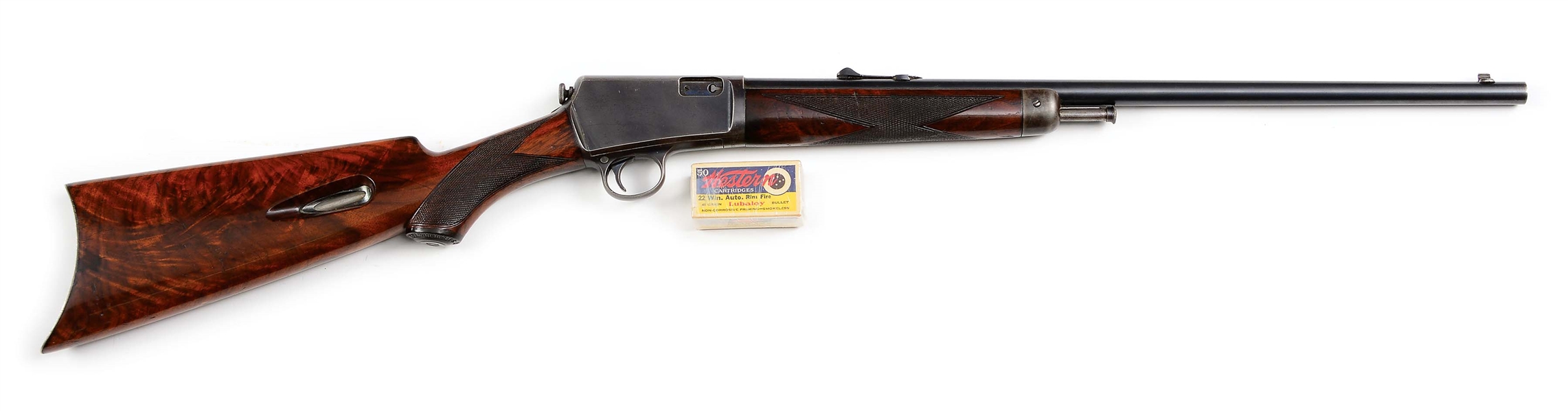 (C) DELUXE WINCHESTER MODEL 1903 SEMI-AUTOMATIC RIFLE WITH AMMUNITION (1910).