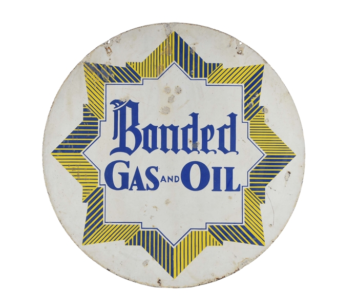 BONDED GAS & OIL PORCELAIN SIGN.