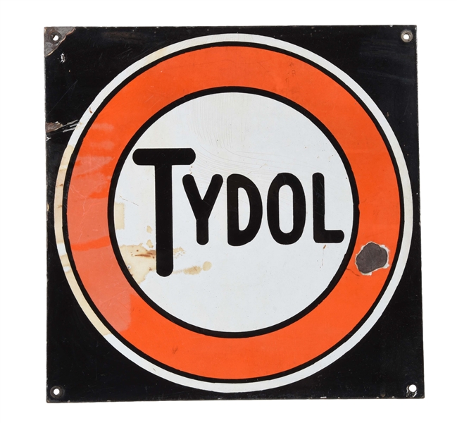 TYDOL GASOLINE PORCELAIN PUMP SIGN.