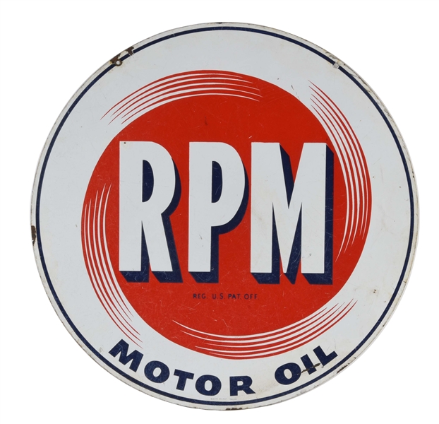 STANDARD RPM MOTOR OIL PORCELAIN SIGN.
