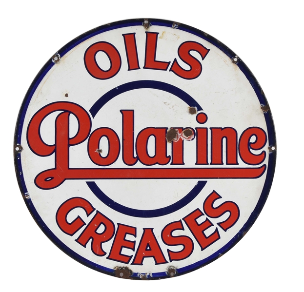 POLARINE OILS & GREASES PORCELAIN SIGN