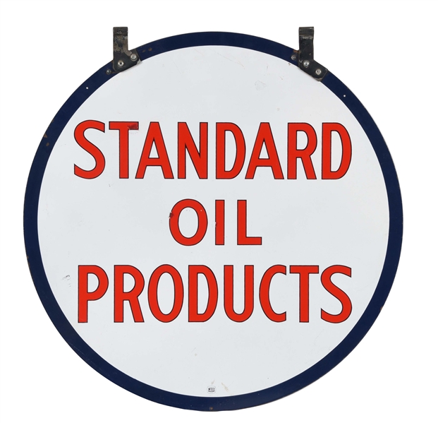 STANDARD OIL PRODUCTS PORCELAIN SERVICE STATION SIGN.