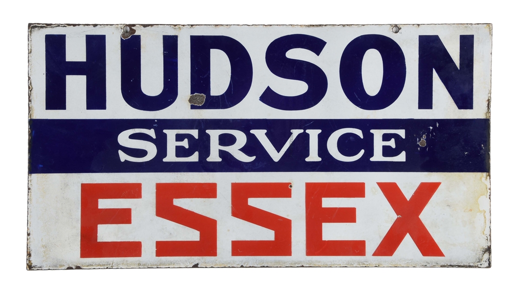 HUDSON & ESSEX SERVICE PORCELAIN SIGN.