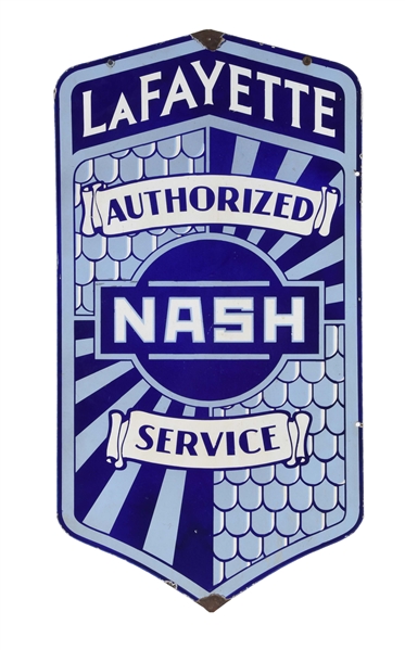 LAFAYETTE & NASH AUTHORIZED SERVICE PORCELAIN SIGN.
