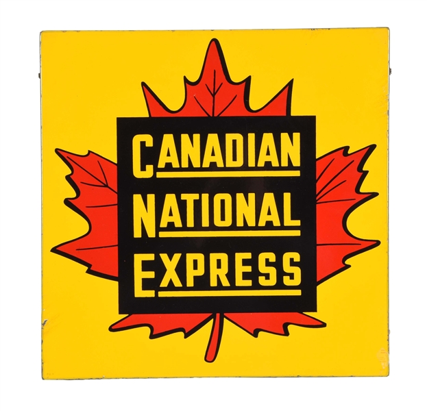 CANADIAN NATIONAL EXPRESS PORCELAIN TRAIN CAR SIGN.