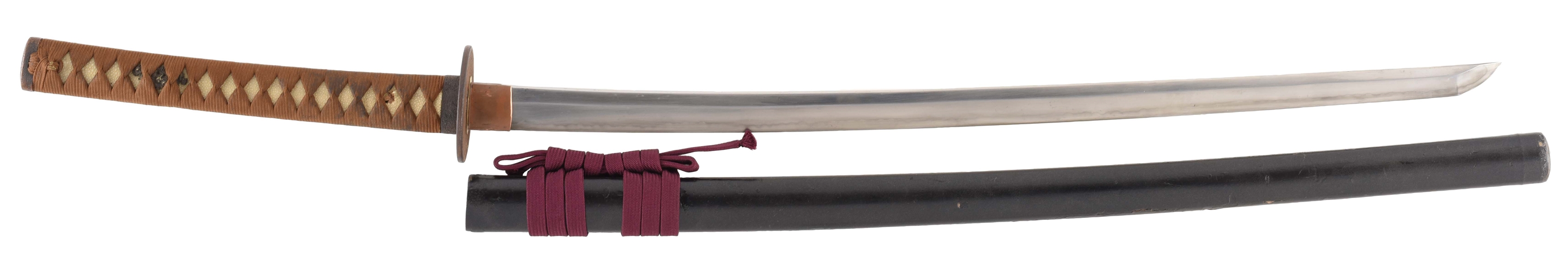 UNUSUALLY LONG JAPANESE WWII SAMURAI SWORD ERA BY KANEMICHI.