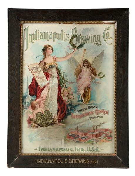 INDIANAPOLIS BREWING CO. PAPER LITHO SIGN. 