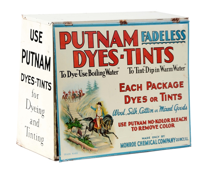 TIN PUTNAM DYES - TINTS ADVERTISING DISPLAY CABINET.