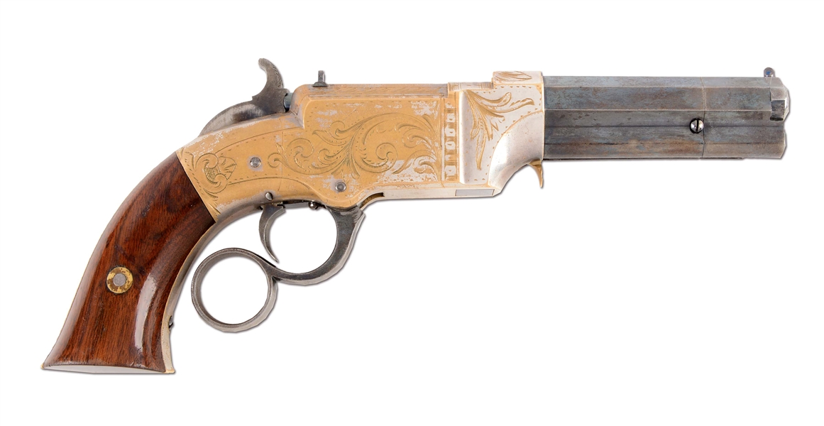 (A) FACTORY ENGRAVED NEW HAVEN ARMS SMALL FRAME VOLCANIC PISTOL