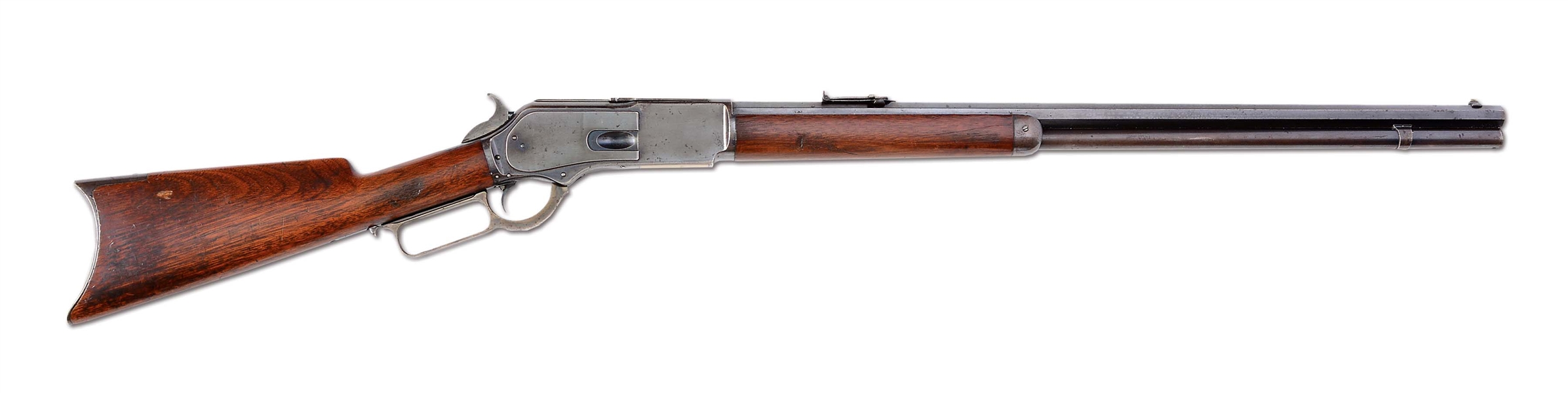 (A) SUPERB WINCHESTER MODEL 1876 LEVER ACTION RIFLE (1883).