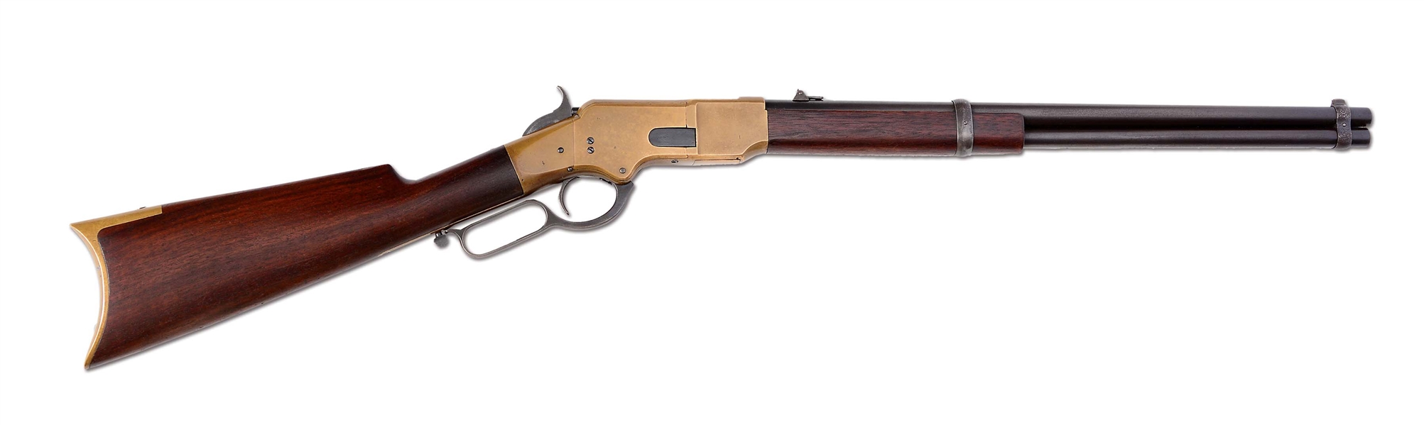 (A) EXCEEDINGLY RARE & DESIRABLE FLATSIDE WINCHESTER 1866 SADDLE RING CARBINE - 1ST MODEL (1868).