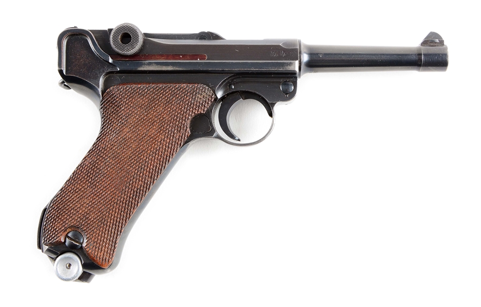 (C) NAZI MARKED MAUSER 1940 DATED 42 CODE LUGER P.08 SEMI-AUTOMATIC PISTOL.