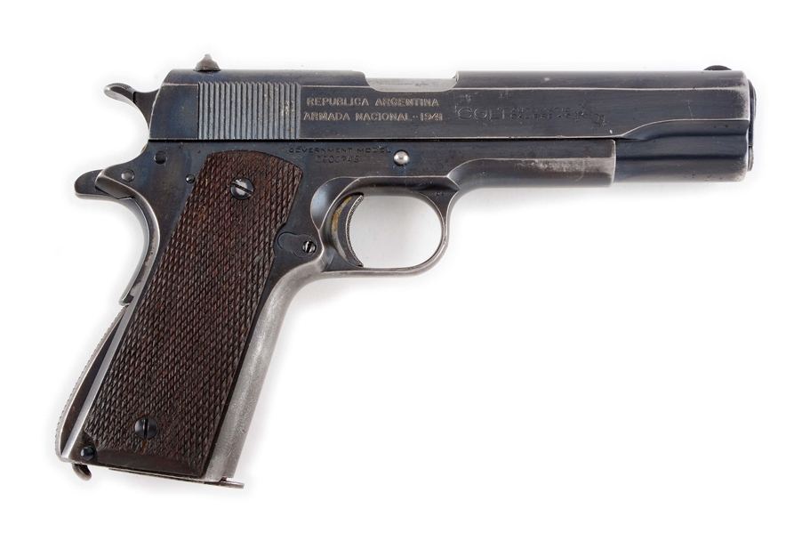 (C) RARE ARGENTINE 1941 NAVY COLT MODEL 1911 SEMI-AUTOMATIC PISTOL WITH SWARTZ SAFETY.